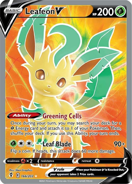 Leafeon V (Full Art) (166/203) (SWSH07)
