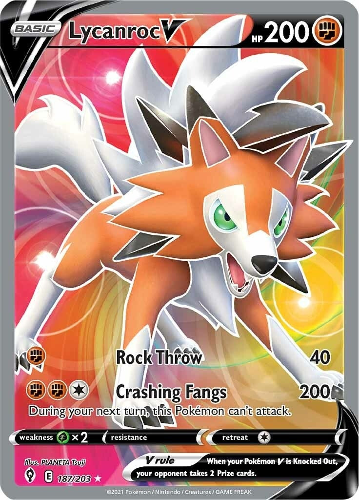 Lycanroc V (Full Art) (187/203) (SWSH07)