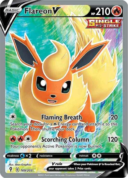 Flareon V (Full Art) (169/203) (SWSH07)