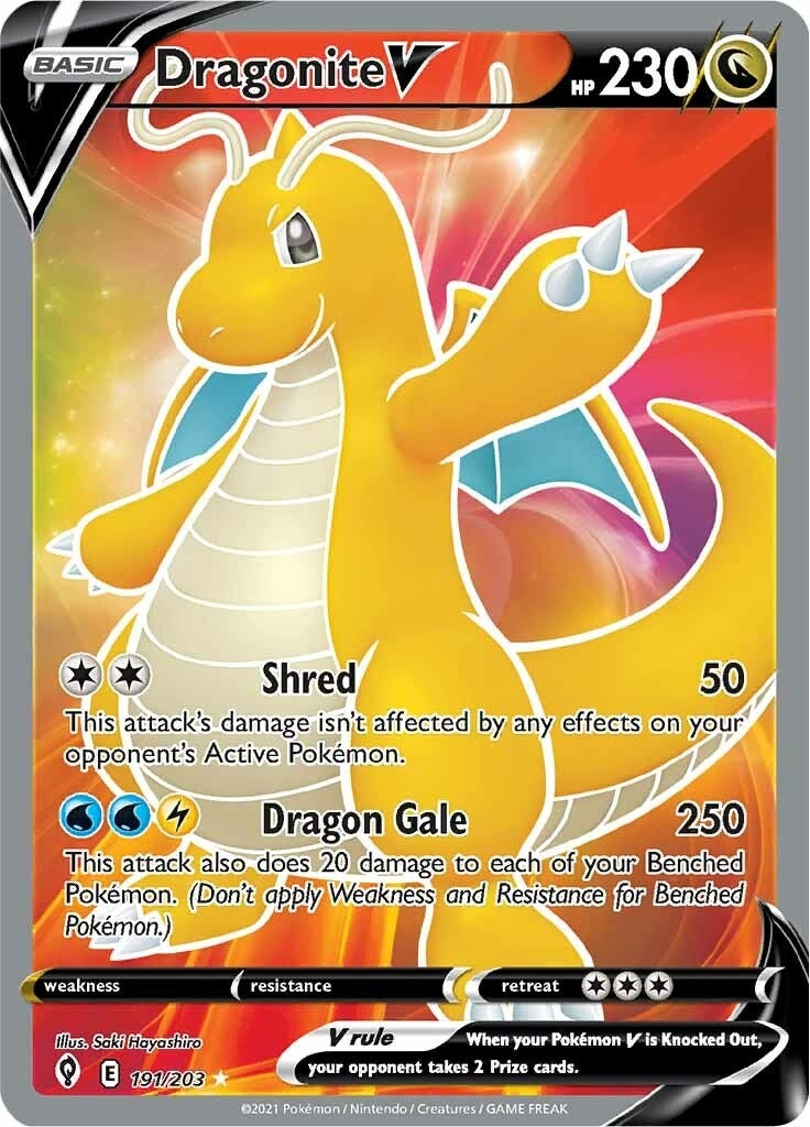 Dragonite V (Full Art) (191/203) (SWSH07)