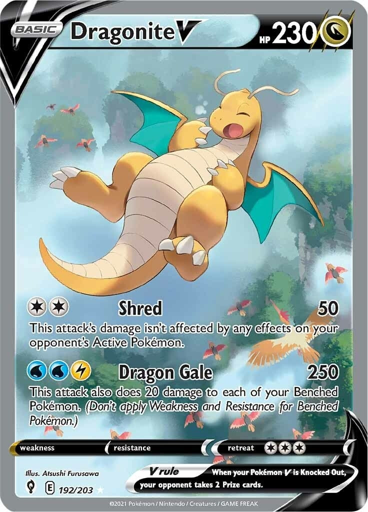 Dragonite V (Alternate Full Art) (192/203) (SWSH07)