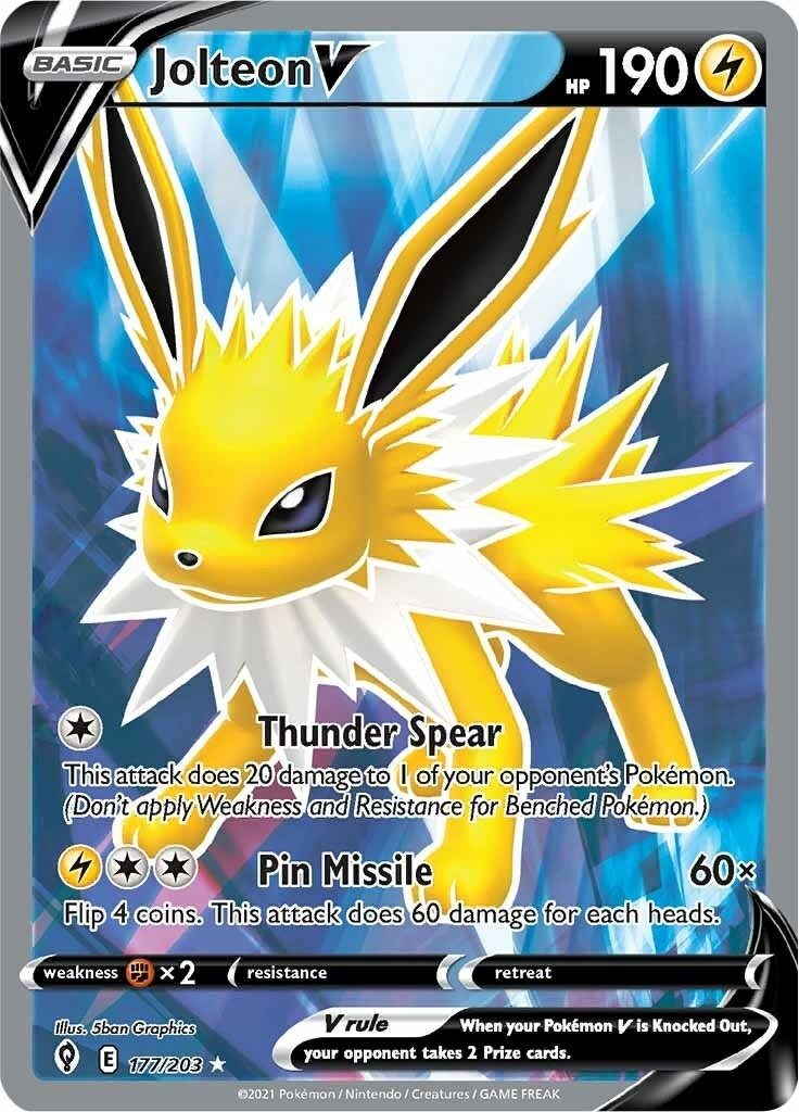 Jolteon V (Full Art) (177/203) (SWSH07)