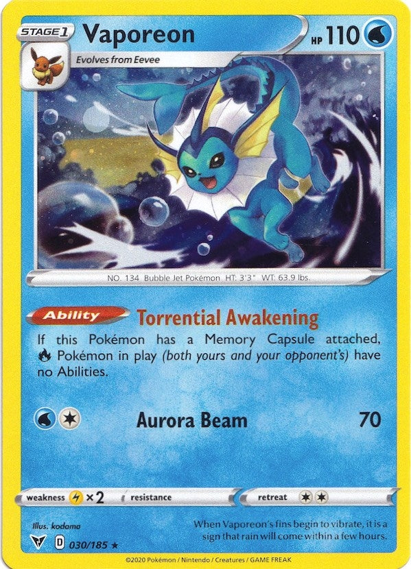Vaporeon - 030/185 (Cosmos Holo) (030/185) (MCAP)