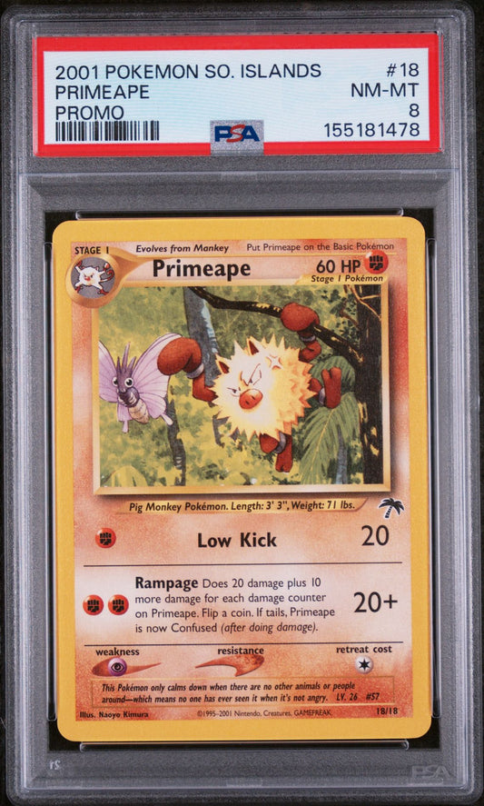 PRIMEAPE PROMO 2001 POKEMON SOUTHERN ISLANDS PROMO PSA NM-MT 8