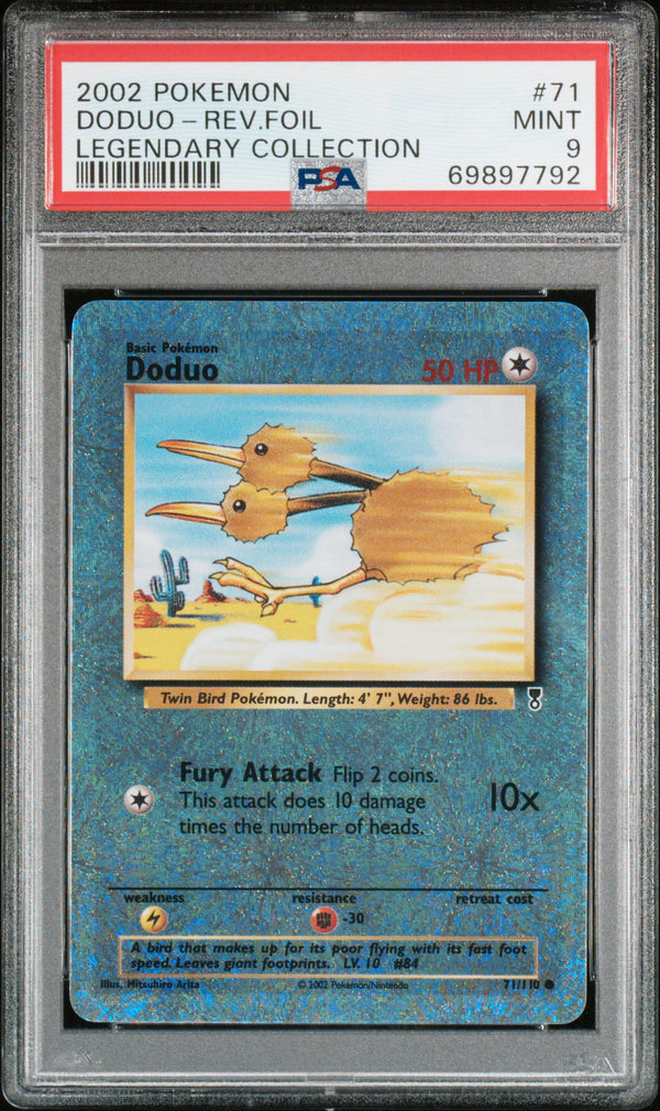 2002 POKEMON LEGENDARY COLLECTION #71 DODUO-REV.FOIL LEGENDARY COLLECTION PSA 9