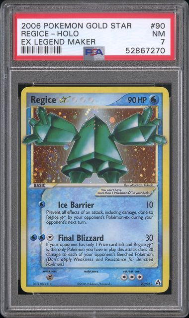 REGICE-HOLO EX LEGEND MAKER 2006 POKEMON EX LEGEND MAKER PSA NM 7