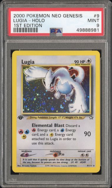 LUGIA-HOLO 1ST EDITION 2000 POKEMON NEO GENESIS 1ST EDITION PSA MINT 9