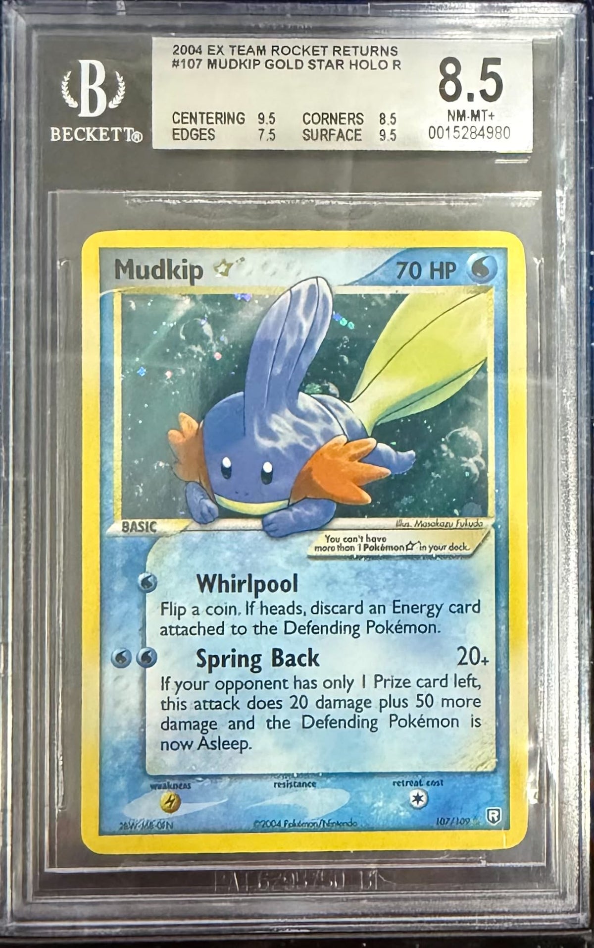Mudkip Gold Star EX Team Rocketr Returns BGS 8.5