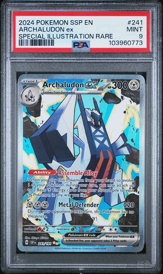 ARCHALUDON ex SPECIAL ILLUSTRATION RARE 2024 POKEMON SSP EN-SURGING SPARKS PSA MINT 9