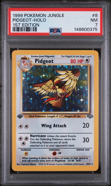 1999 POKEMON JUNGLE #8 PIDGEOT-HOLO 1ST EDITION PSA 7