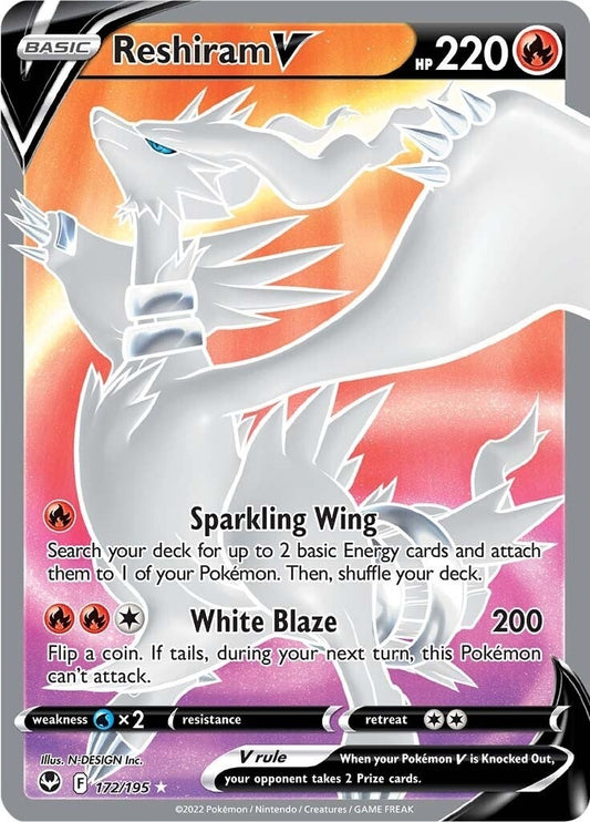 Reshiram V (Full Art) (172/195) (SWSH12)