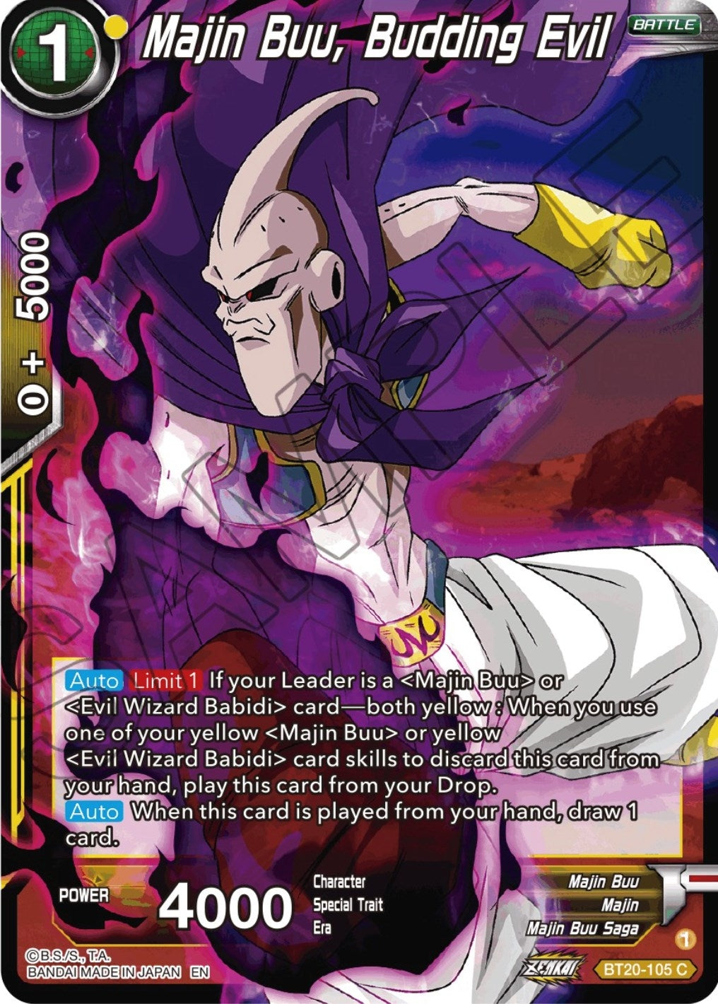 Majin Buu, Budding Evil (BT20-105) (DBS-B20)