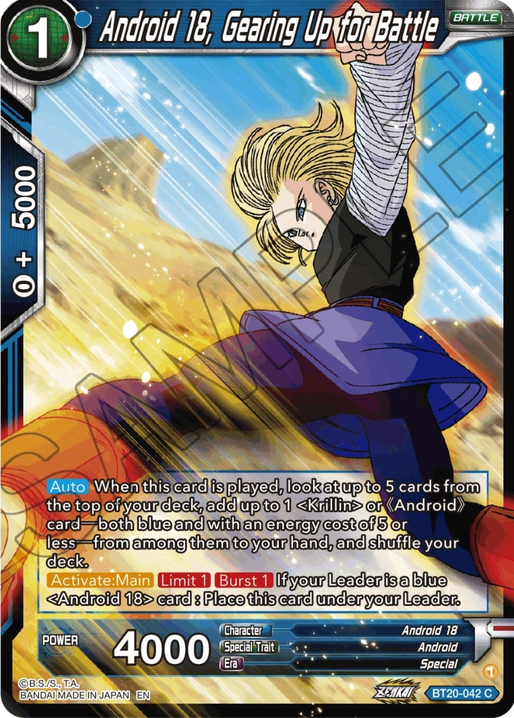 Android 18, Gearing Up for Battle (BT20-042) (DBS-B20)