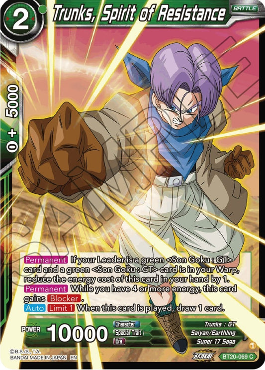 Trunks, Spirit of Resistance (BT20-069) (DBS-B20)
