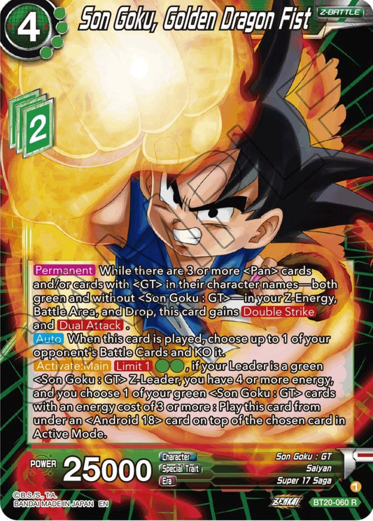 Son Goku, Golden Dragon Fist (BT20-060) (DBS-B20)