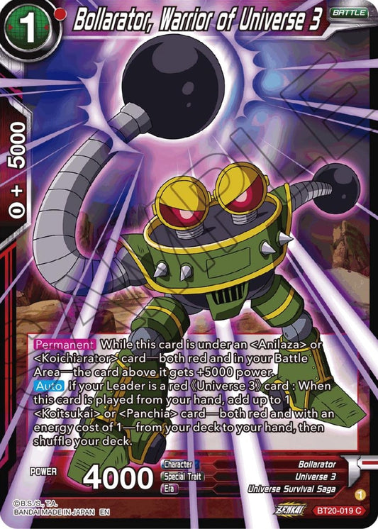 Bollarator, Warrior of Universe 3 (BT20-019) (DBS-B20)
