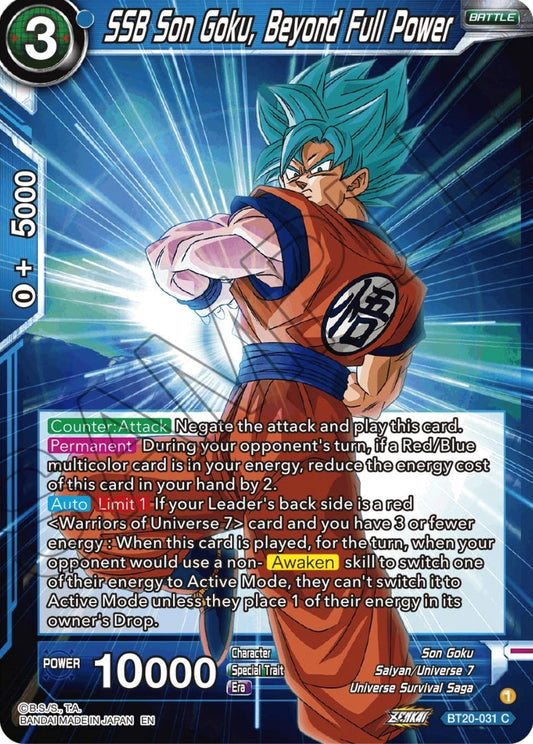 SSB Son Goku, Beyond Full Power (BT20-031) (DBS-B20)