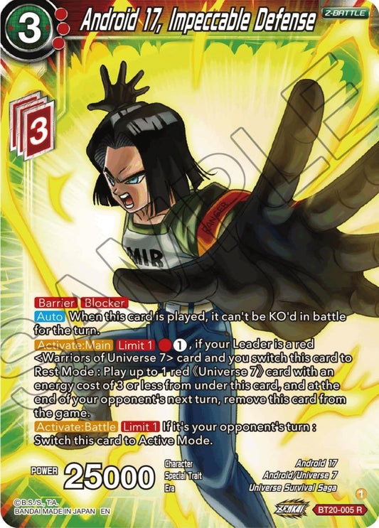 Android 17, Impeccable Defense (BT20-005) (DBS-B20)