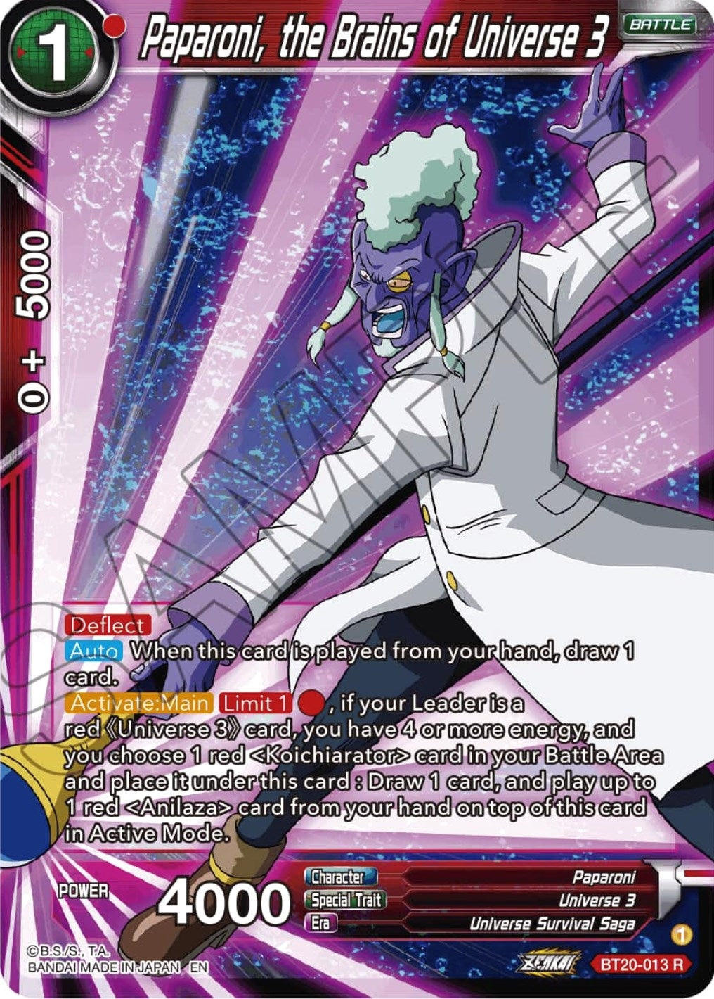 Paparoni, the Brains of Universe 3 (BT20-013) (DBS-B20)