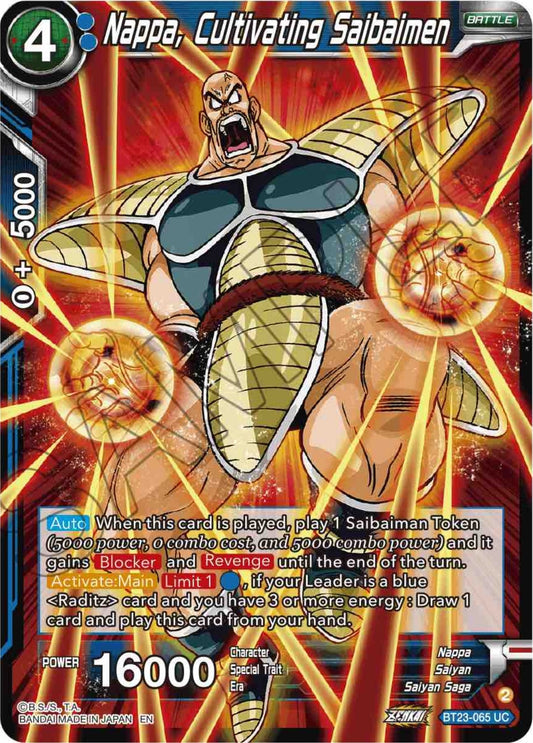 Nappa, Cultivating Saibaimen (BT23-065) (BT23)