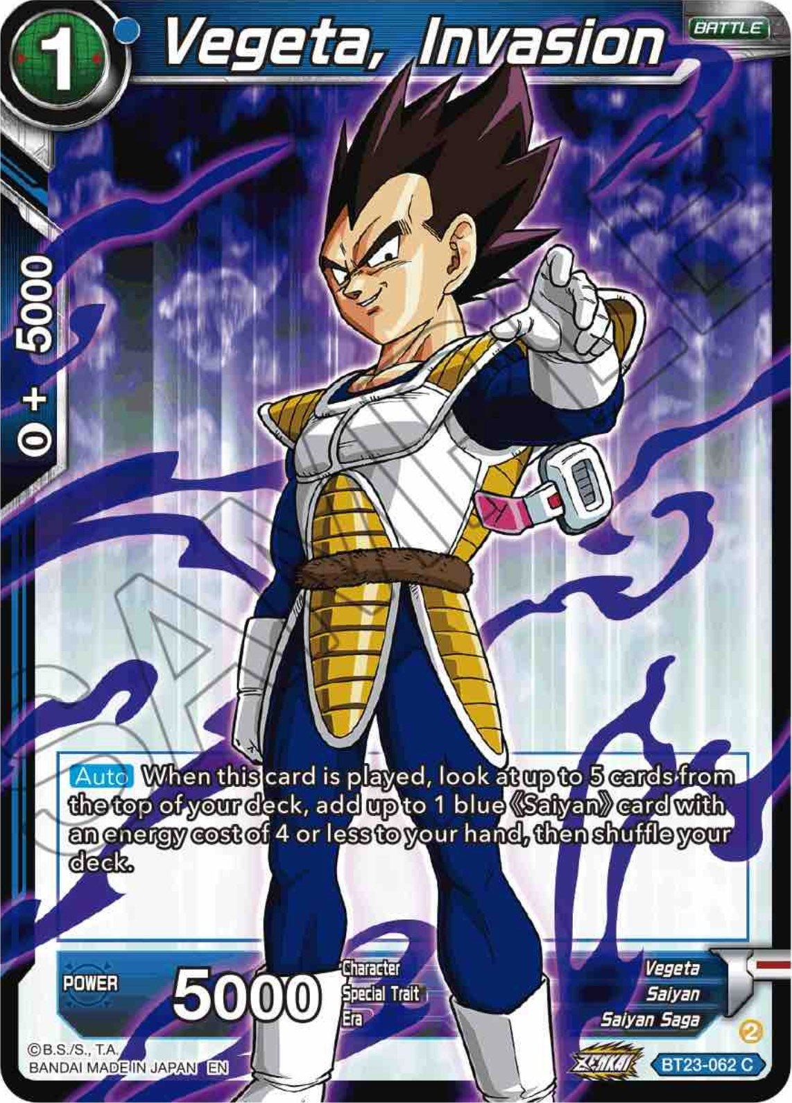 Vegeta, Invasion (BT23-062) (BT23)