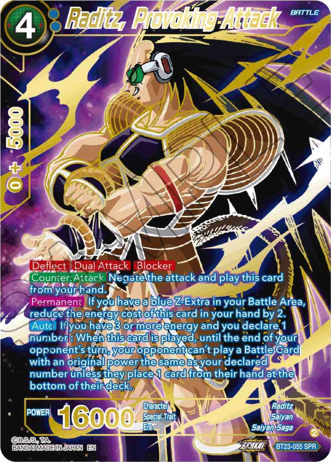 Raditz, Provoking Attack (SPR) (BT23-055) (BT23)