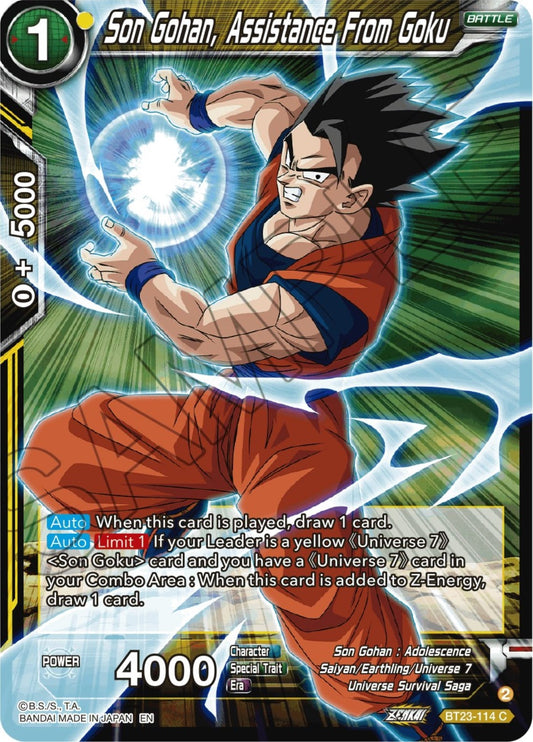 Son Gohan, Assistance From Goku (BT23-114) (BT23)