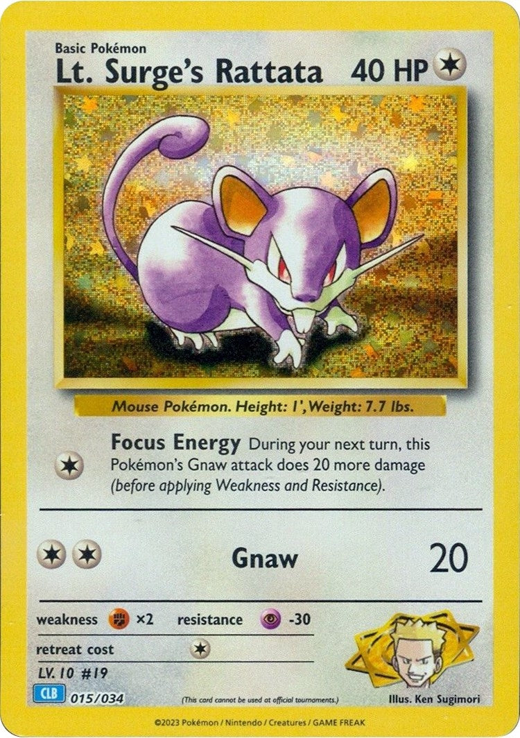 Lt. Surge's Rattata (015/034) (CL)