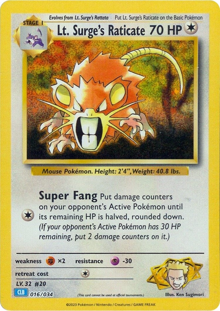 Lt. Surge's Raticate (016/034) (CL)