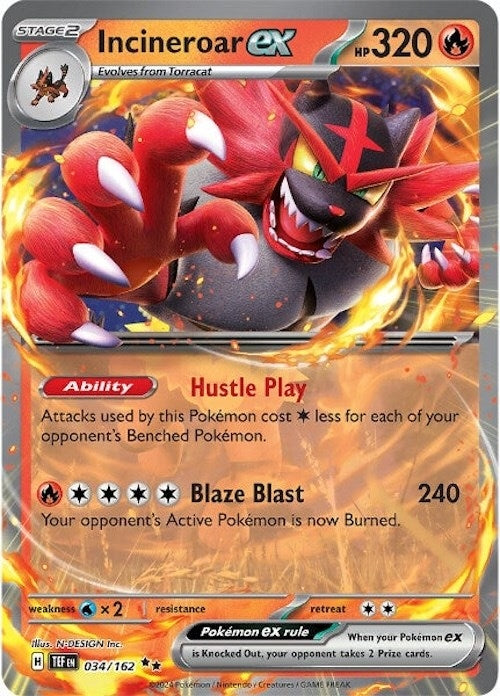 Incineroar ex (034/162) (TEF)