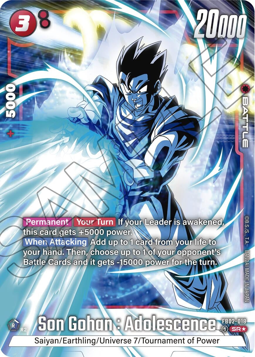Son Gohan : Adolescence - FB02-018 (Alternate Art) (FB02-018) (FB02)