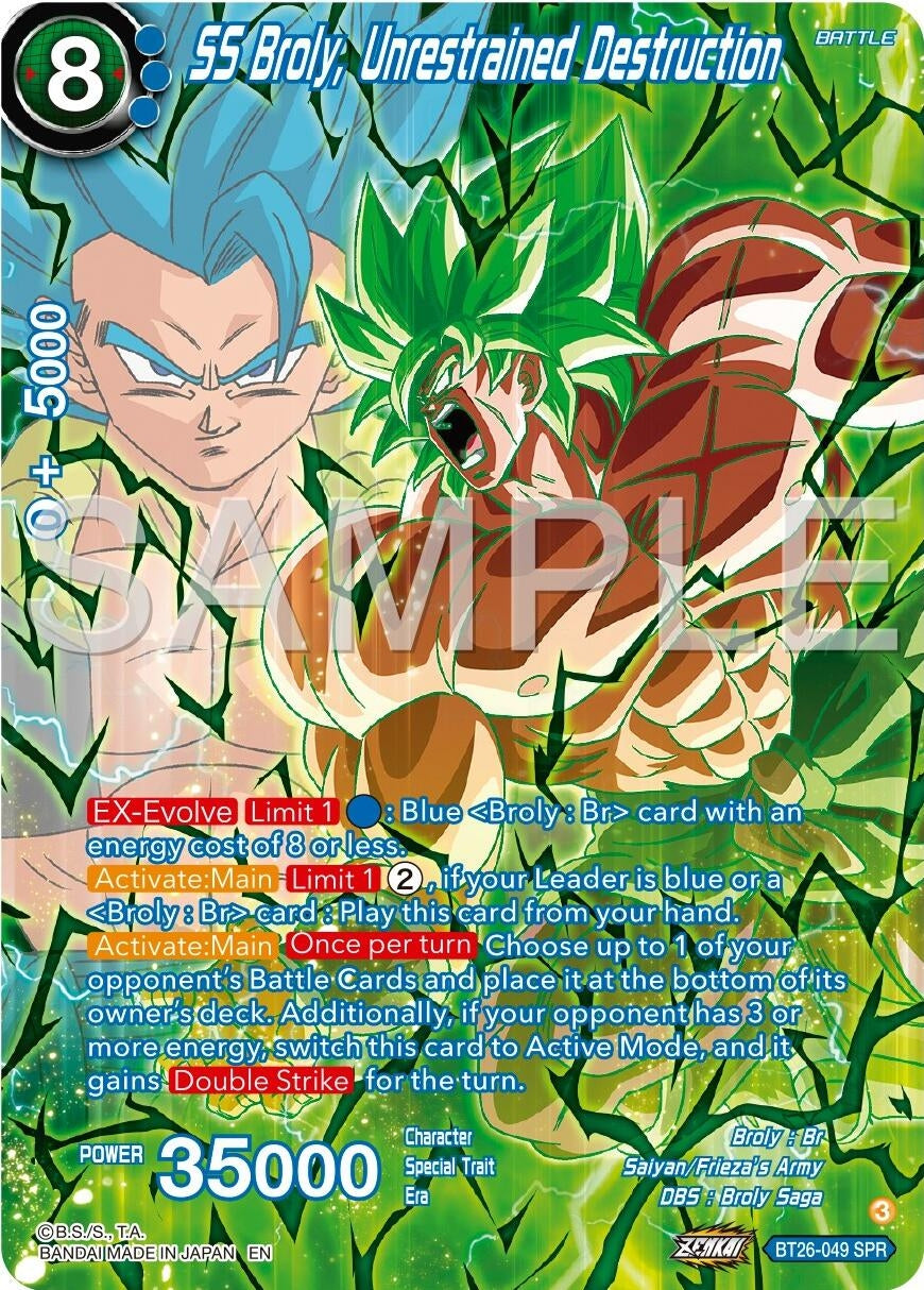 SS Broly, Unrestrained Destruction (SPR) (BT26-049) (BT26)
