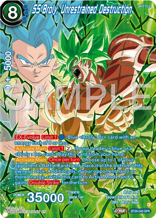 SS Broly, Unrestrained Destruction (SPR) (BT26-049) (BT26)