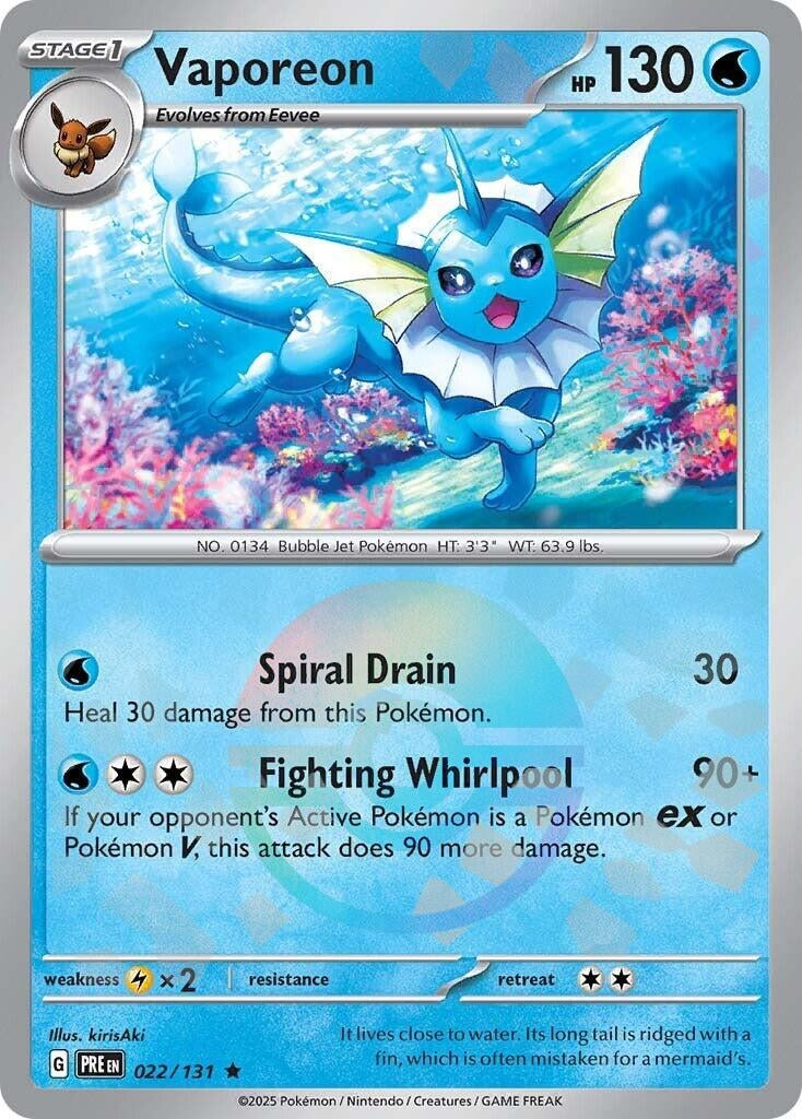 Vaporeon (Poke Ball Pattern) (022/131) (PRE)