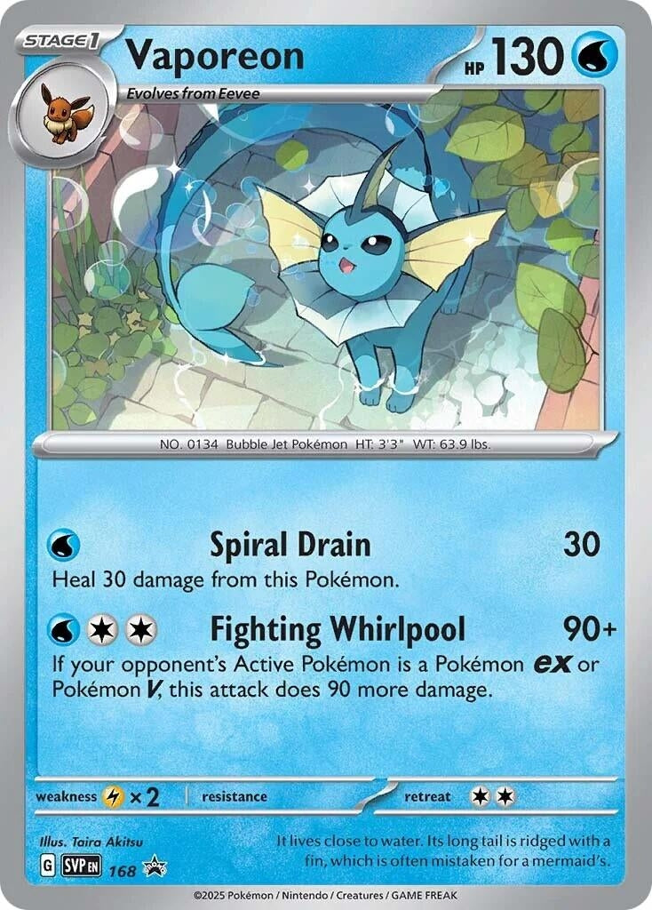 Vaporeon - 168 (Cosmos Holo) (168) (SVP)