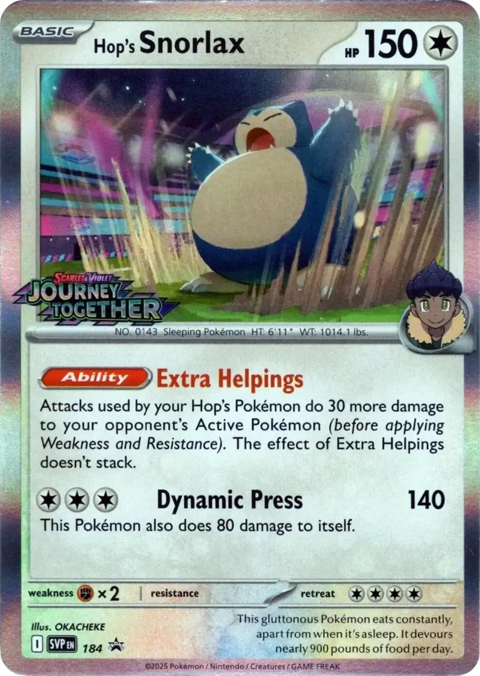 Hop's Snorlax - 184 (Prerelease) (184) (SVP)