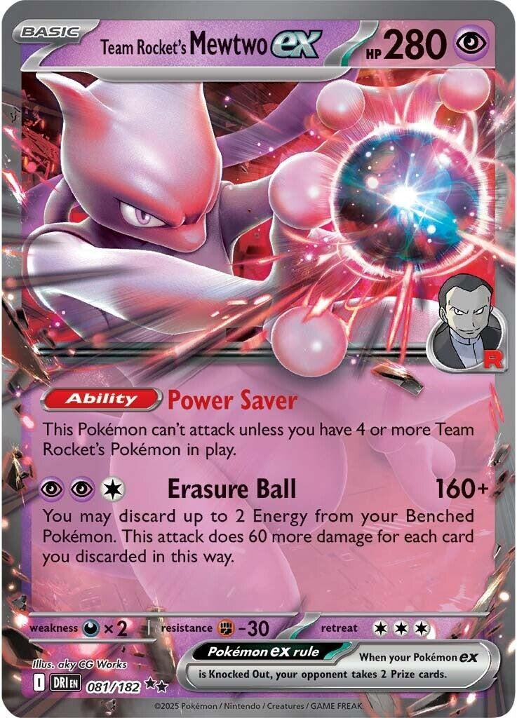 Team Rocket's Mewtwo ex (081/182) (DRI)