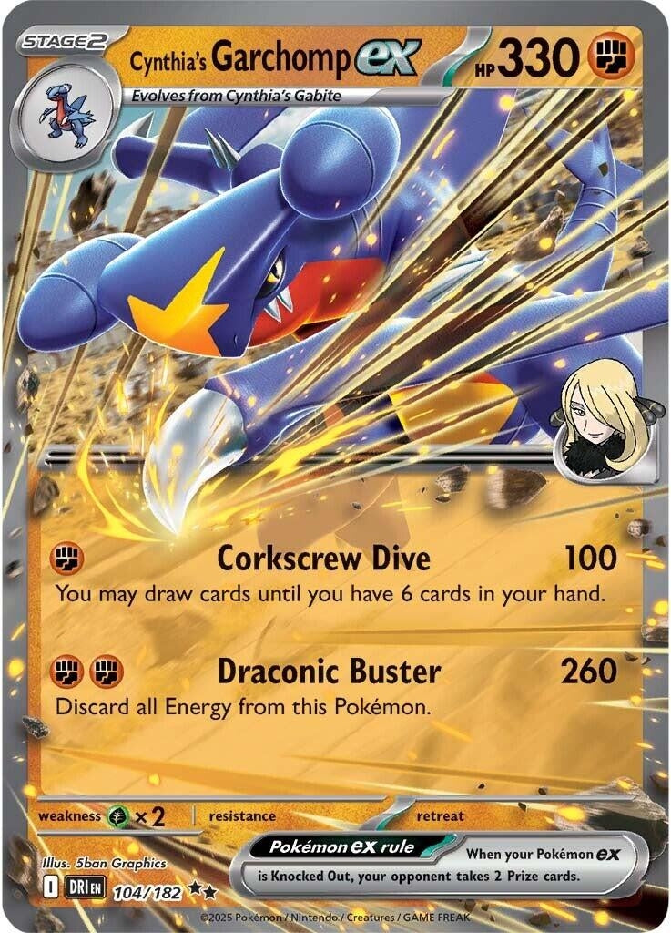 Cynthia's Garchomp ex (104/182) (DRI)