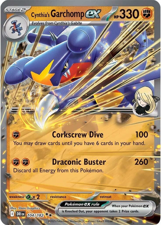 Cynthia's Garchomp ex (104/182) (DRI)