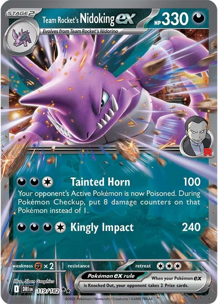 Team Rocket's Nidoking ex (119/182) (DRI)