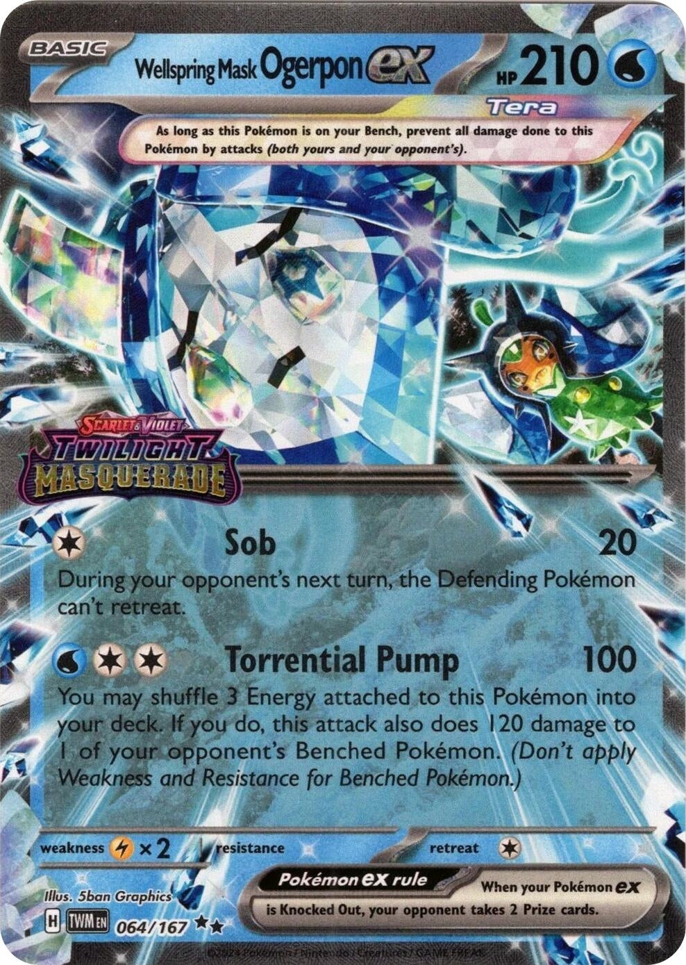 Wellspring Mask Ogerpon ex (Twilight Masquerade Stamp) (064/167) (MCAP)