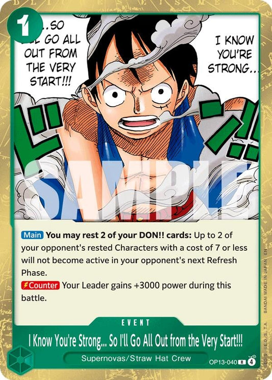 I Know You're Strong... So I'll Go All Out from the Very Start!!! (OP13-040) (OP13)