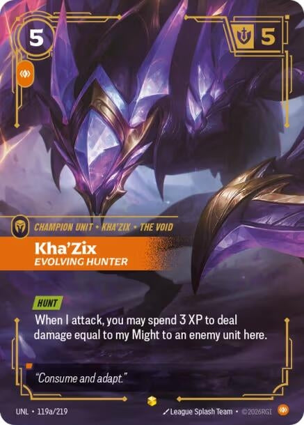 Kha'Zix - Evolving Hunter (Alternate Art) (119a/219) (UNL)