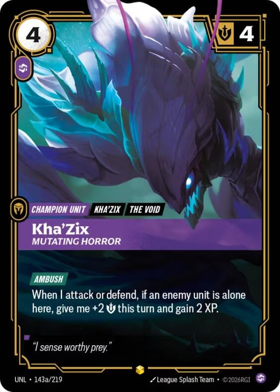 Kha'Zix - Mutating Horror (Alternate Art) (143a/219) (UNL)