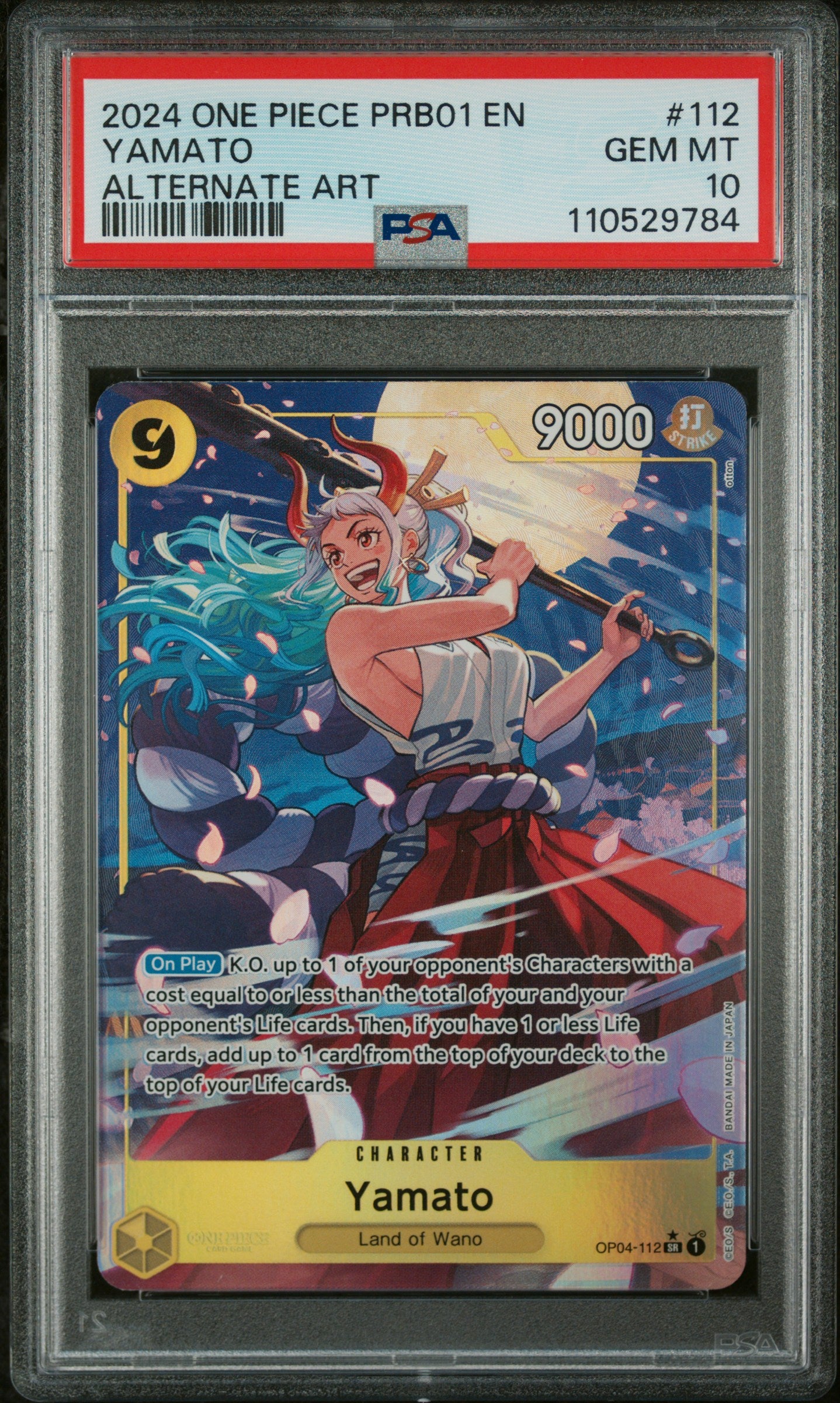 YAMATO ALTERNATE ART 2024 ONE PIECE PRB01-PREMIUM BOOSTER -ONE PIECE CARD THE BEST- PSA GEM MT 10