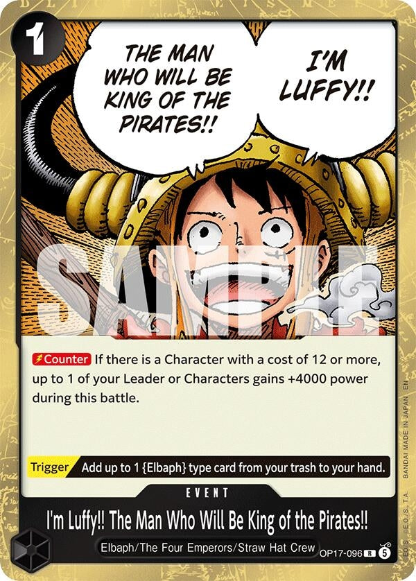 I'm Luffy!! The Man Who Will Be King of the Pirates!! (OP17-096) (OP17)