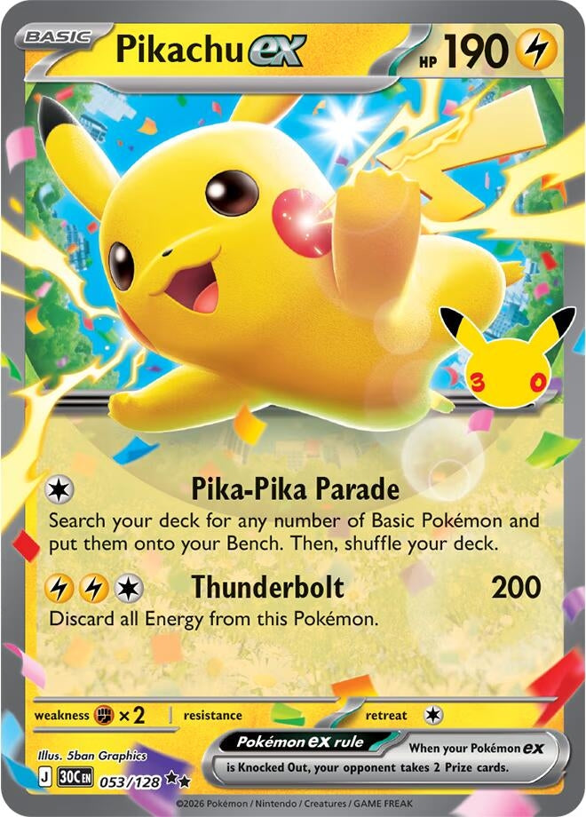 Pikachu ex (053/128) (30C)
