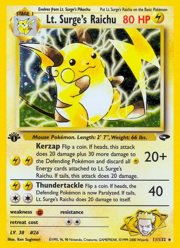 Lt. Surge's Raichu (011/132) (G2)