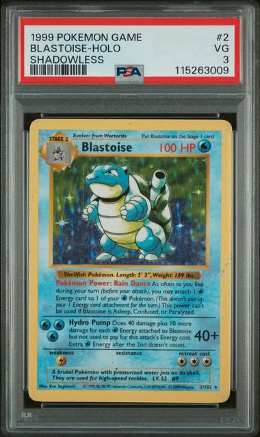 Blastoise Shadowless PSA 3