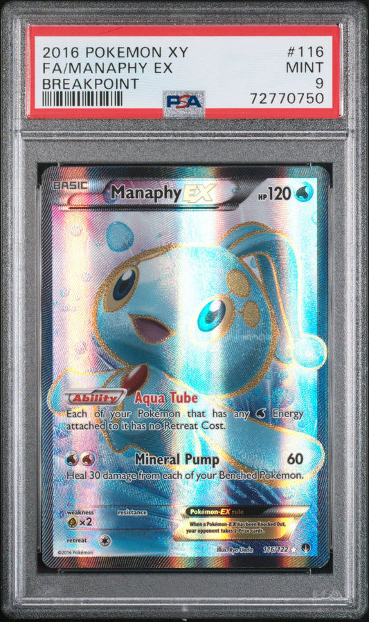 FA/MANAPHY EX BREAKPOINT 2016 POKEMON XY BREAKPOINT PSA MINT 9